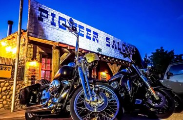 Some horses tied up out front! pioneersaloonnevada tommycantina travelnevada travelchannel vegas lasvegasweekly vegascom nvfilmoffice usatodaytravel #bikes #biker #harleydavidson pic by gettyphotographer gettyimages