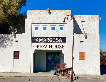 Amargosa Opera House.  Death Valley Juntion, CA.
Death Valley Junction was a company town established in 1923-5 by the Pacific Coast Borax Company.
In 1967, Marta Becket rented the recreation hall and began repairs. 
The grand reopening will be in a few weeks.  I wish I had looked at the tour schedule before we visited, the inside is amazing. 

#deathvalley #deathvalleynp #deathvalleyjuntion #armagosaoperahouse
# roadlesstraveled #travelnevada #ghosttownsofamerica #ghosttowns #nevadaghosttownsandbeyond #n#travelnevada #ghosttownsofamerica #ghosttowns #nevadaghosttownsandbeyond #n
 #ghosttown  #beattynv
