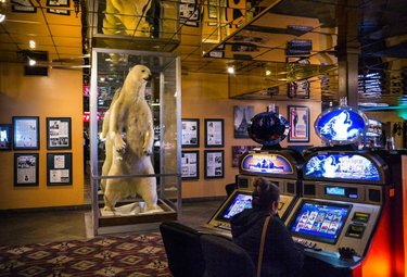 A 10-foot-tall taxidermied polar bear, dubbed White King, looms over gamblers at the Commercial Casino, which originally opened in 1869 as the Humboldt Lodging House in downtown Elko, Nev. 
White King, who arrived at the casino in 1958 after being killed by Eskimos in Alaska, makes a momentary appearance in Hunter S. Thompson's 1992 essay 