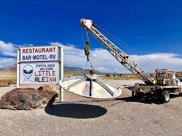 In honor of World UFO Day 🛸 
.
.
Flashback to last summer’s incredible Roadtrip to Rachel, Nevada: The UFO Capital of the world, population 50!  In the middle of nowhere and the closest town to Area 51 👽
.
.
The truth is out there!
.
.
#adventuretime #adventureseeker #roadtrips #dirtroads #roadtripping #restaurantmarketing #roadtripusa #ufohunters #scenicview #aliens #aliensarereal #conspiracytheory #thrillseekers #truth💯 #thrillseeker #tinytown #aliens👽 #middleofnowhere #alien #scifi #area51 #ethighway #extraterrestrial #explorenevada #rachelnv #alienstock #aliensarereal #ufosighting #worldufoday #roadtripping #roadtrippers #roadtriptv