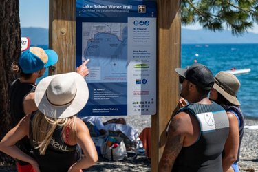 Have you been to a Lake Tahoe Water Trail trailhead? There are 20 of these trailheads around Lake Tahoe. Find them on our map & start your water adventure from one of them. These are great launch/landing sites with wayfinding signage, parking and restrooms.⁣
⁣
Head over 👉 to the link in our profile. Pick up a LTWT map to learn all the trailheads & find lots more Pure Liquid Fun!⁣
⁣
📸:sierra_business_council