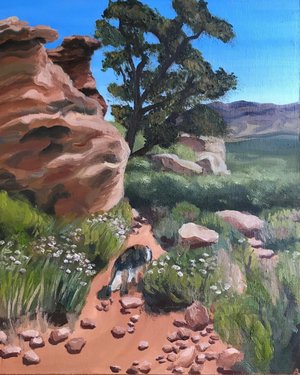 Little scene of Oak Creek Canyon. Oil on panel, 8x10 
#redrockcanyon #redrock #oakcreekcanyon #nevada #nevadaart #oilpainting #oilonpanel #landscapepainting #painting #oil #panel #summer #8x10