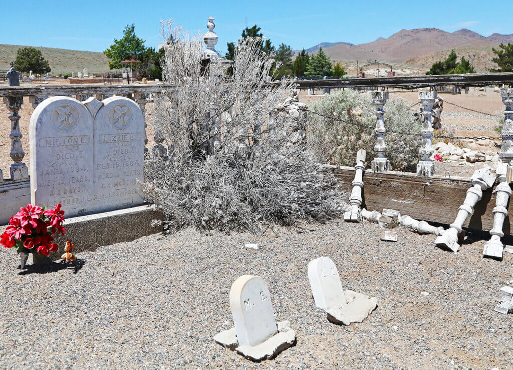 tombstones at nevadas oldest cemetery