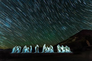 Good Friday to all! The Last Supper statues by Albert Szukalski, with Star Trails at the Goldwell Open Air Museum at the Rhyolite Ghost Town. The Star Trails add showers of blessing to these amazing plaster sculptures, which amazingly have endured the extreme over 100 degree heat in this desert! Taken during our Star Trails and Light Painting in Death Valley Night Photography Workshop with creativephotoacademy, and Instructors cassonephotography and redheadkatrina. This was one of our last pictures of the Workshop! 🌠👬👬👬👬👬👬📷❤🙏 
==============================
STACKED
Instagram.com/christineanneho
Facebook.com/christineanneho 

Nikon D810 
Nikkor 14-24mm f/2.8 
14mm at f/2.8 

June 20, 2020 between 10:57 PM - 11:34 PM, for a total of 37 minutes.
15 pictures stacked and edited in Lightroom and Photoshop.

For the first image, 20 seconds at f/2.8, and ISO 4000.

For all of the 14 Star Trails pictures, 90 seconds at f/2.8 and ISO 400.
=============================
#deathvalley #deathvalleynationalpark deathvalleynps #deathvalleylove #nationalparklife #rhyolite #rhyoliteghosttown #goldwellopenairmuseum goldwellmuseum #lastsupper #creativephotoacademy creativephotoacademy #paulsphoto pauls.photo #cpadvjune2020 #astrophotography #startrails
#startrailchasers startrailchasers #ig_startrails #onlyinnevada only_in_nevada  #exploredesertcities exploredesertcities #onceupon_the_earth #raw_nightshots #raw_longexposure #raw_community_member #longexposure_shots #nightshooters  #abc7eyewitness #cbsla #nbcla #nikond810 #nikkor1424 #nikonnofilter #nikonlove
