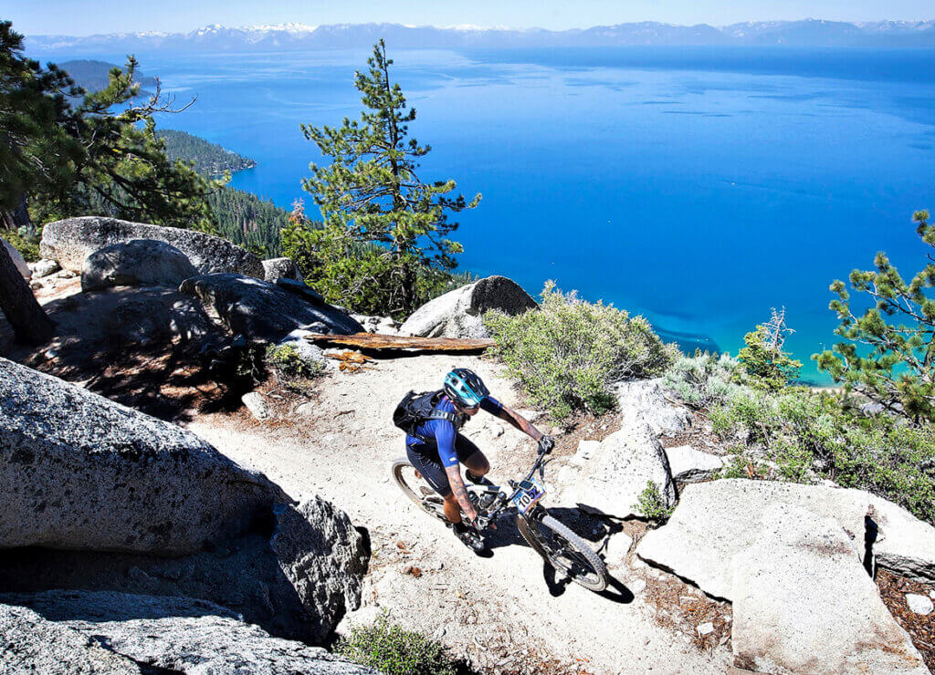 mountain biking the lake tahoe fume trail