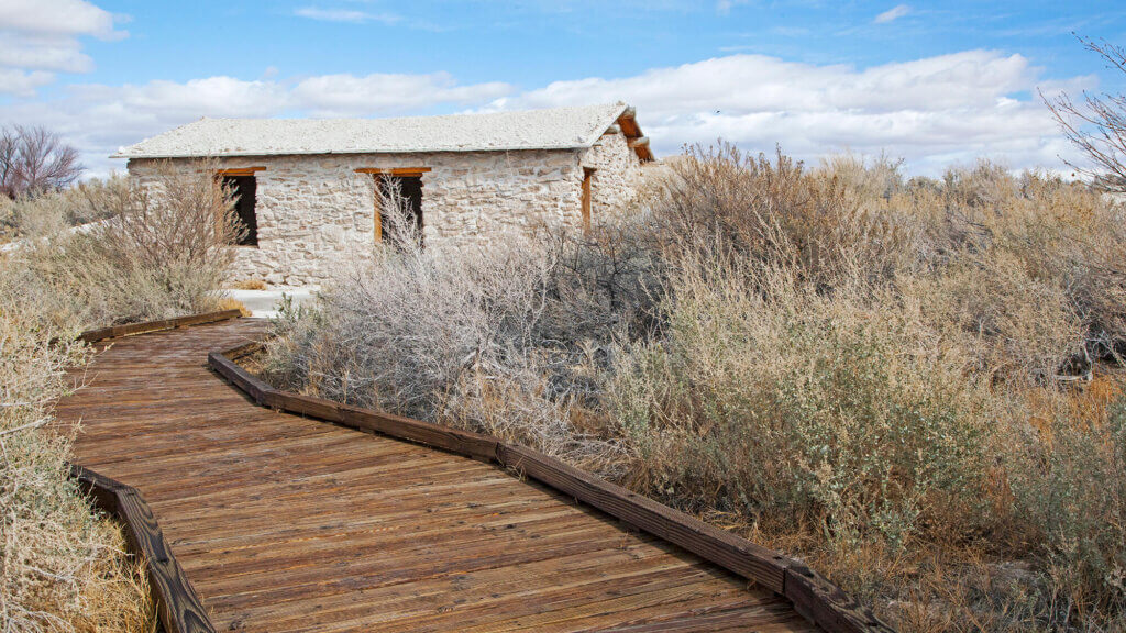 old cabin at ash meadows national wildlife refuge