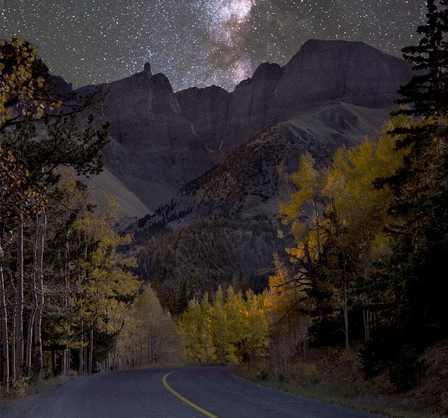 great basin scenic byways at night