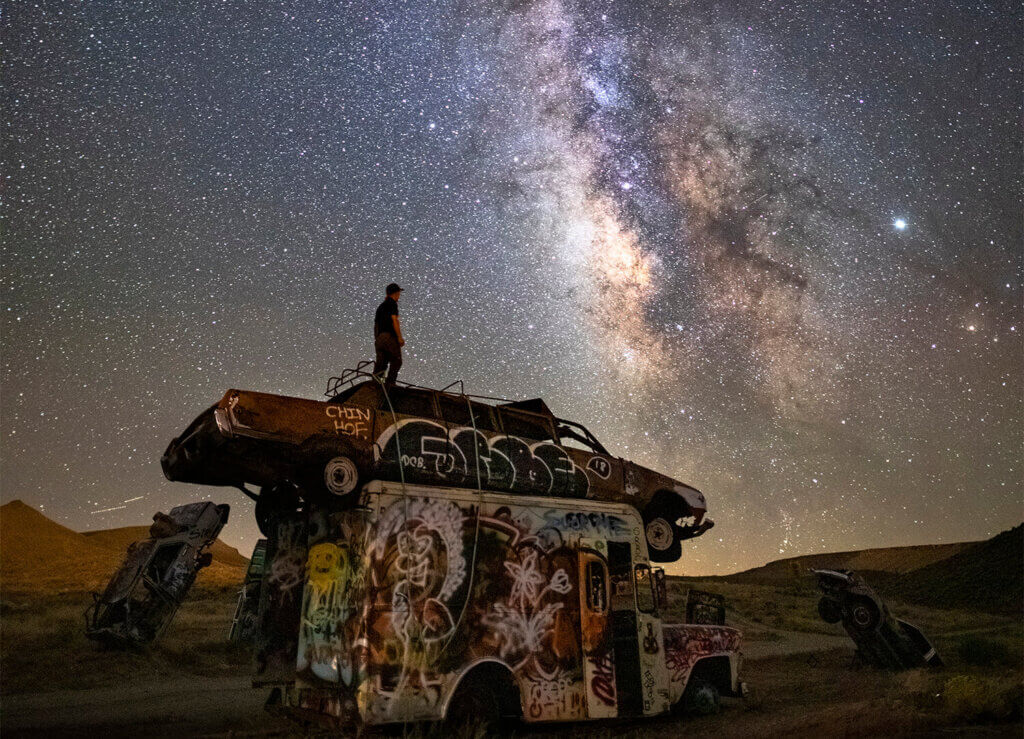 milky way system during night time at the international car forest
