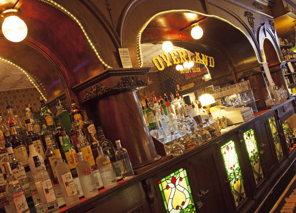 Historic Brunswick Bar Counter at the Overland Saloon